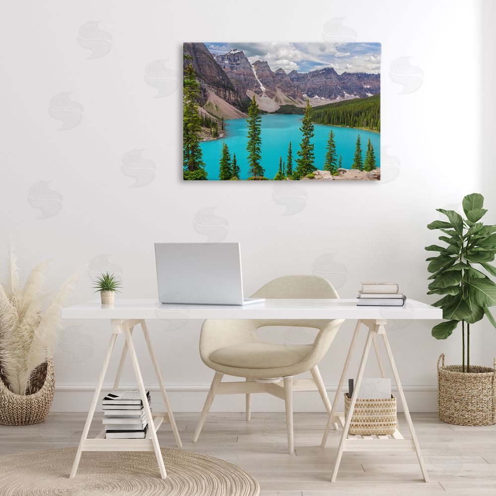 Marty Hulsebos Vivid Blue Valley Pond Canvas Wall Art Print in Room