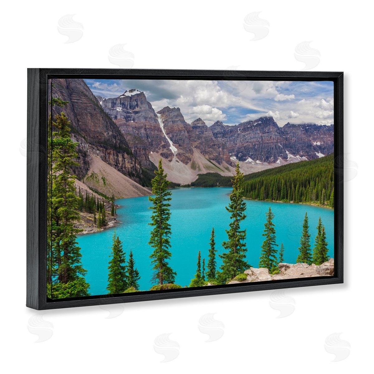 Marty Hulsebos Vivid Blue Valley Pond Black Floating Frame Canvas Wall Art Print