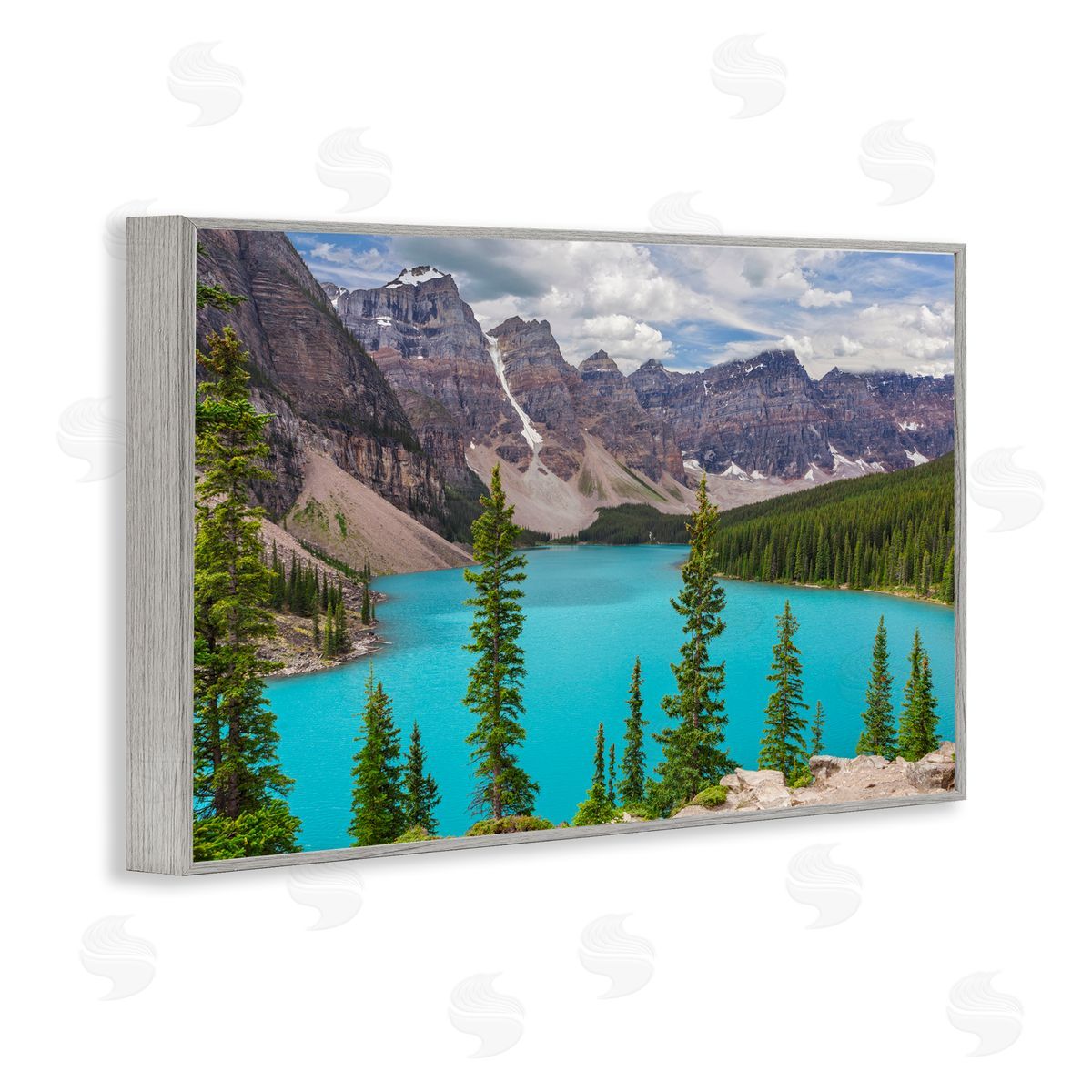 Marty Hulsebos Vivid Blue Valley Pond Gray Framed Giclee Wall Art Print