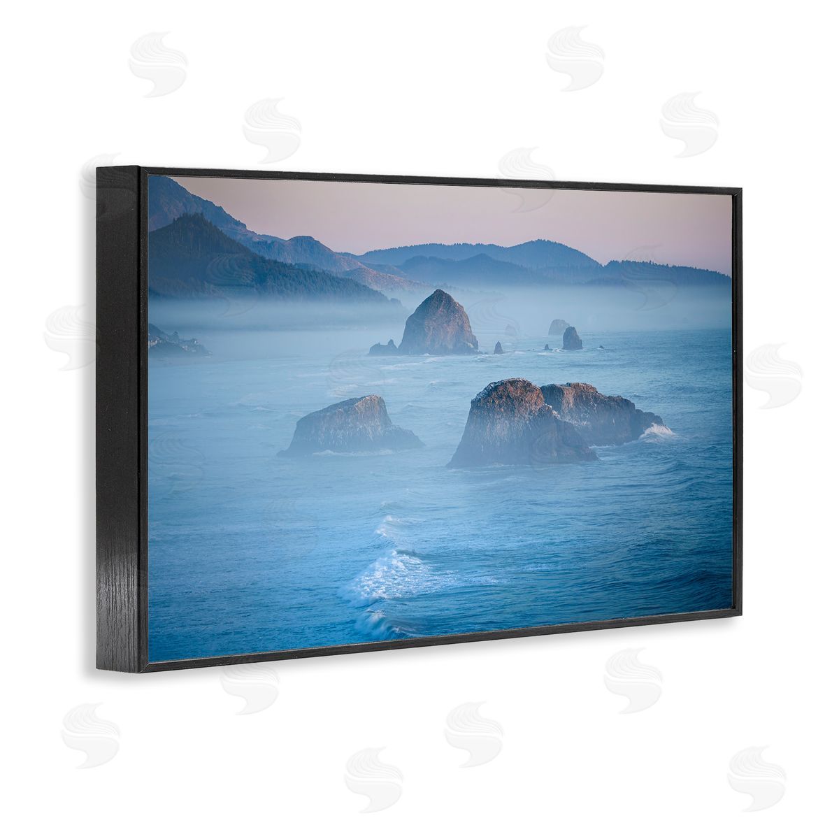 Marty Hulsebos Rocks Protruding from Sea Black Framed Giclee Wall Art Print