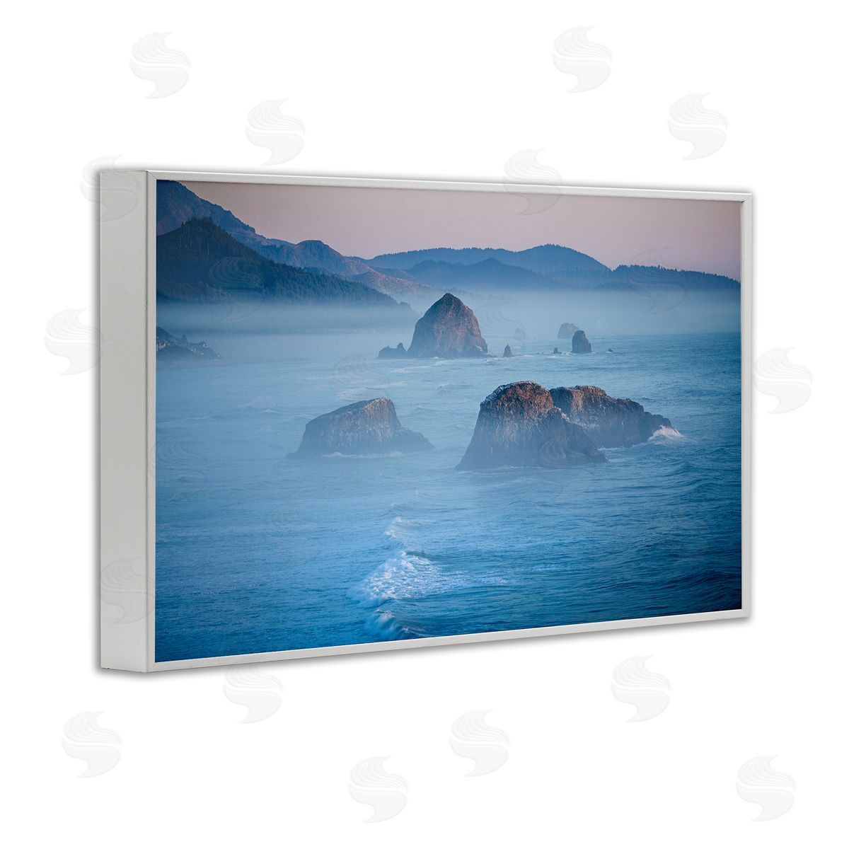 Marty Hulsebos Rocks Protruding from Sea White Framed Giclee Wall Art Print