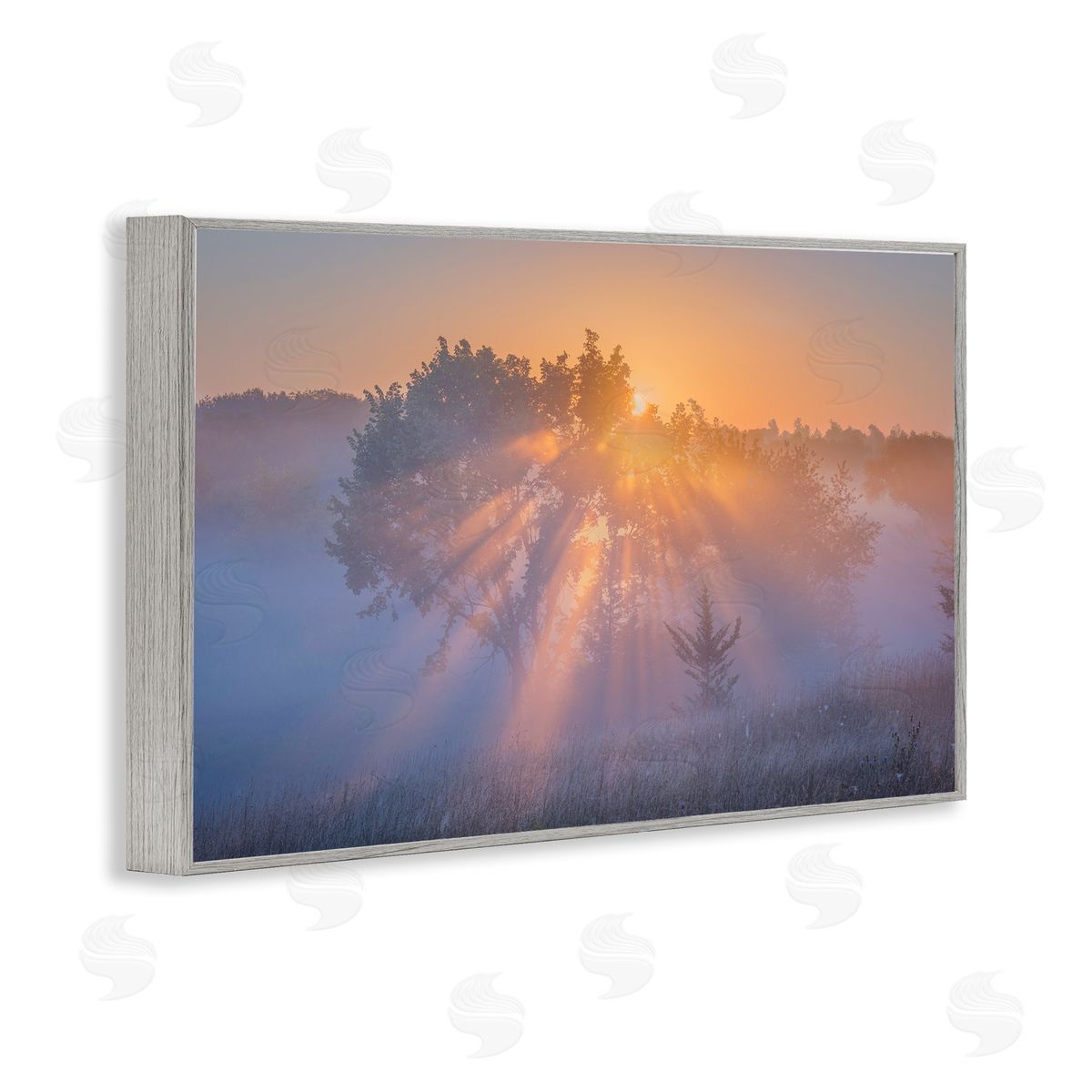 Marty Hulsebos Sun Rays Peeking Landscape Gray Framed Giclee Wall Art Print