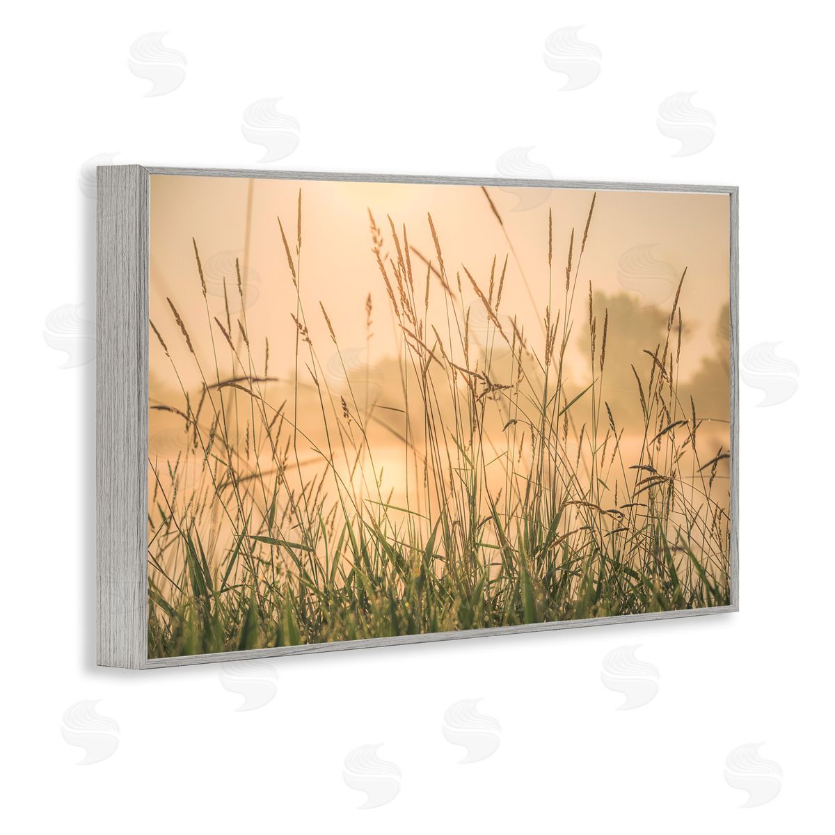 Marty Hulsebos Grassy Country Reeds Gray Framed Giclee Wall Art Print