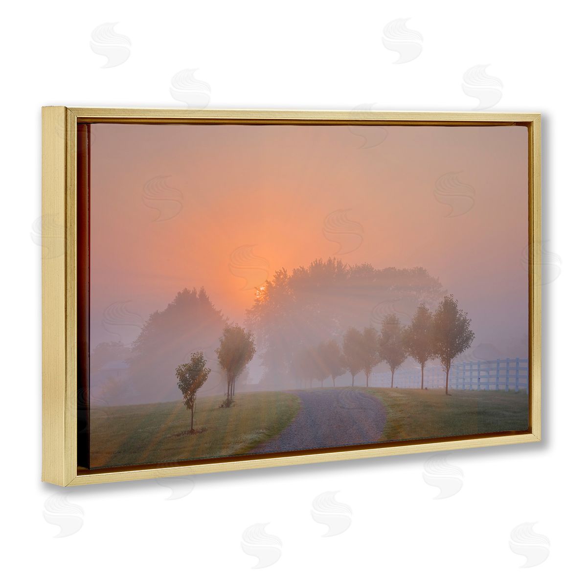 Marty Hulsebos Grove Path at Sunset Gold Floating Frame Canvas Wall Art Print