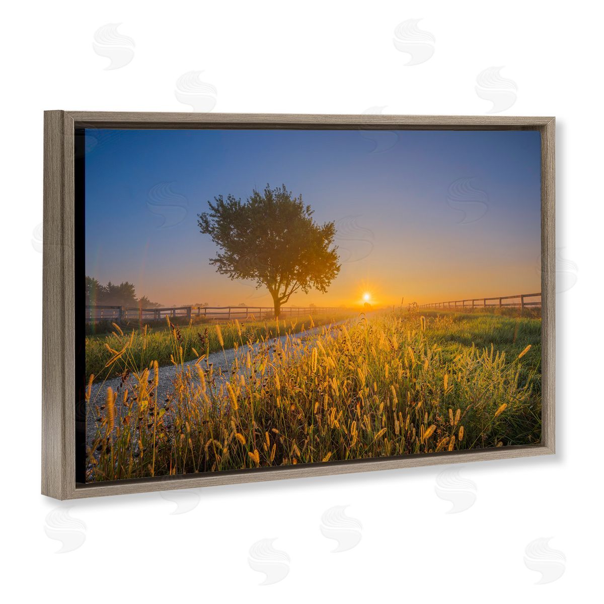 Marty Hulsebos Rising Sun Horizon Brown Floating Frame Canvas Wall Art Print