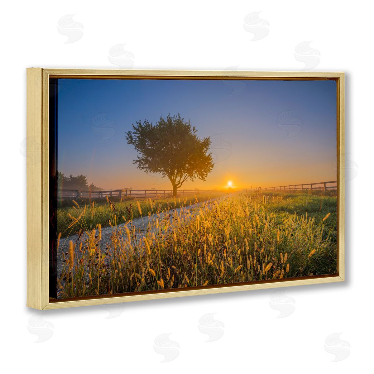 Marty Hulsebos Rising Sun Horizon Gold Floating Frame Canvas Wall Art Print