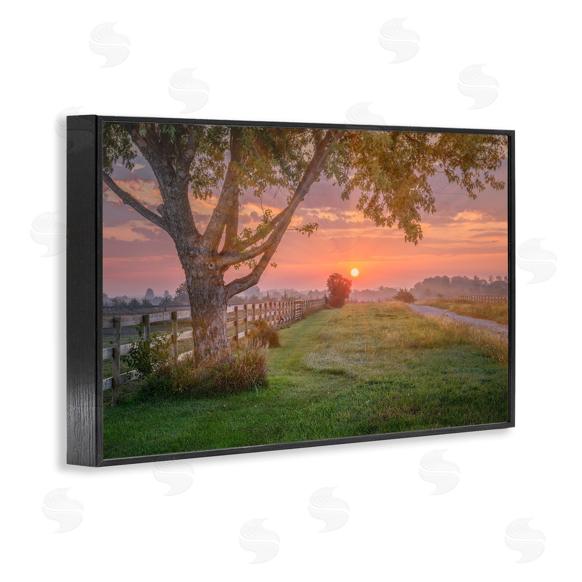 Marty Hulsebos Bold Sunrise in Countryside Black Framed Giclee Wall Art Print
