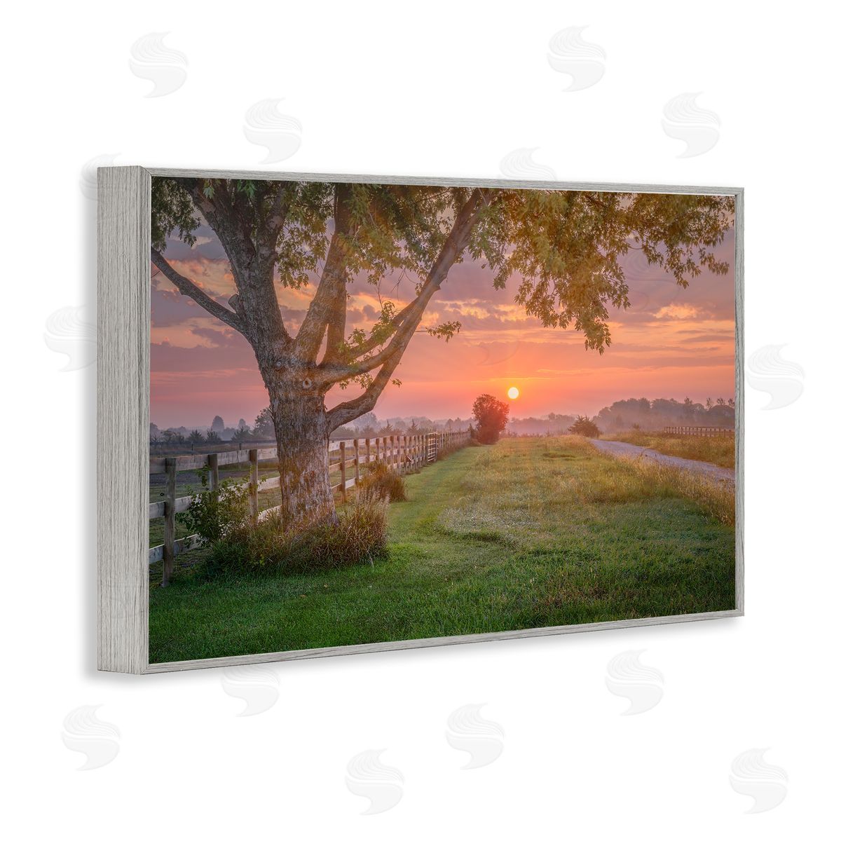 Marty Hulsebos Bold Sunrise in Countryside Gray Framed Giclee Wall Art Print