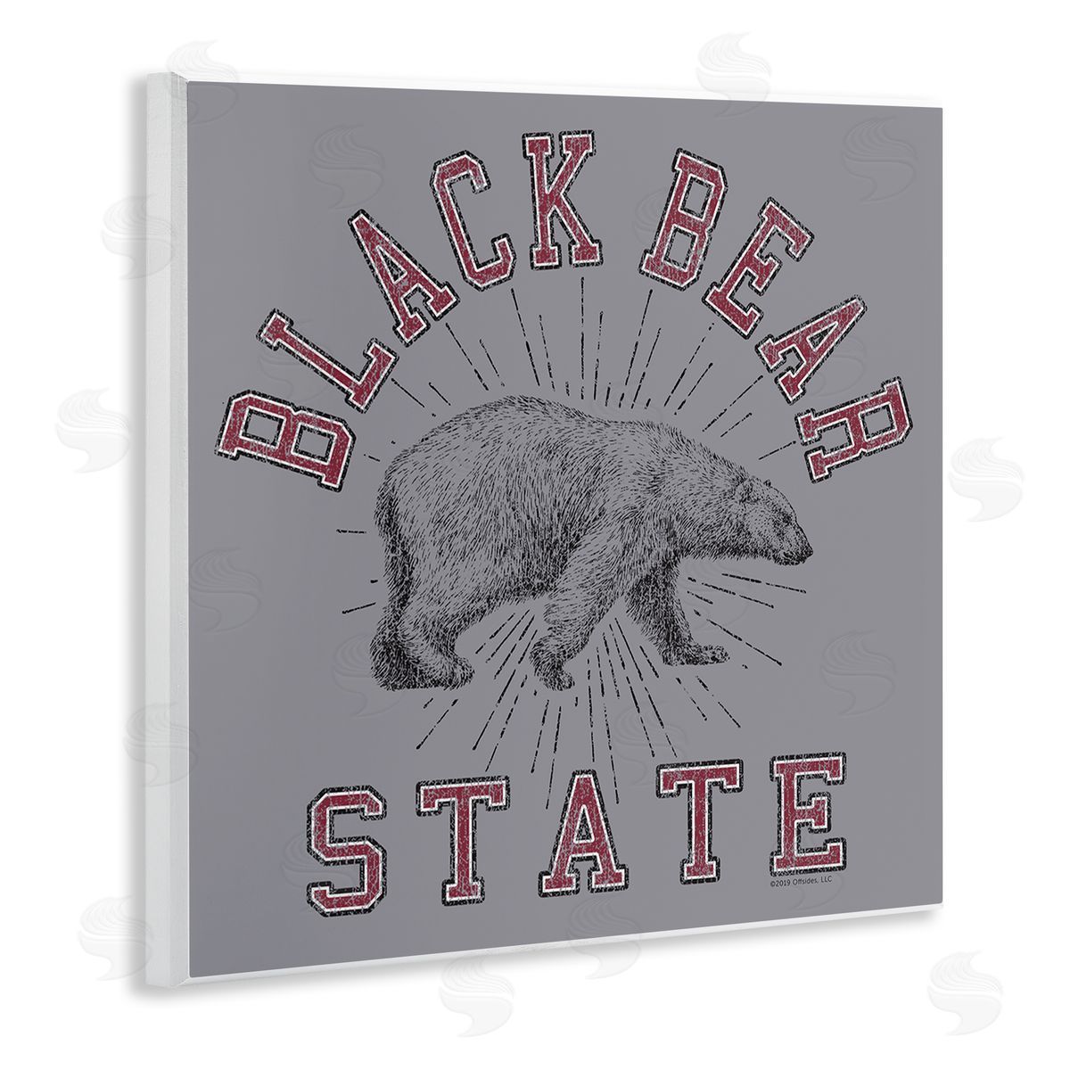 Spirit Animals/Life Is High Vintage Black Bear State Wooden Wall Plaque Art Print