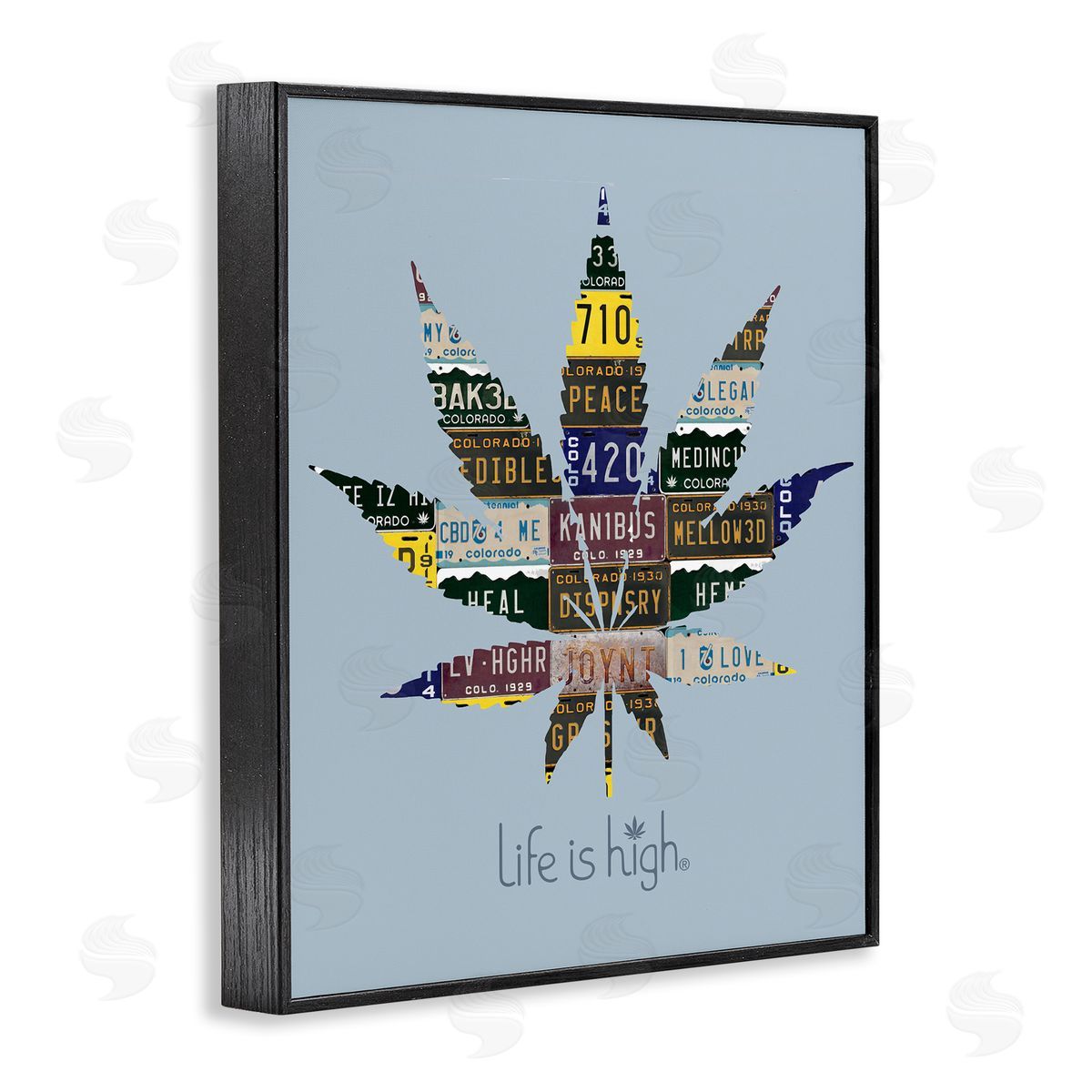Higher Learning/Life Is High Life Is High with Plant Black Framed Giclee Wall Art Print