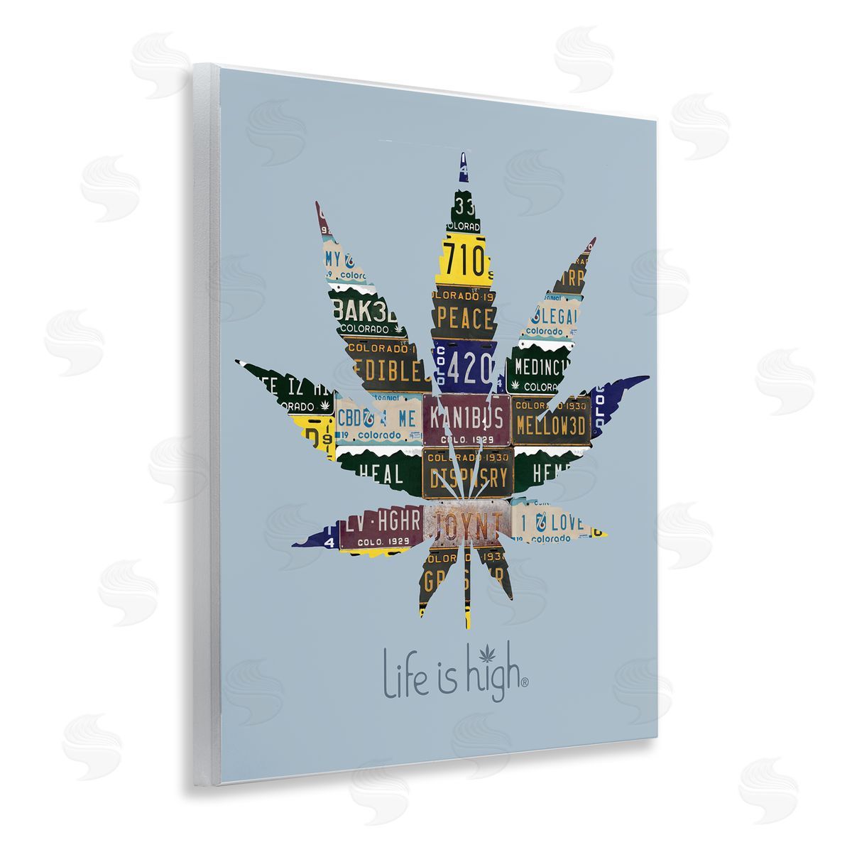 Higher Learning/Life Is High Life Is High with Plant Wooden Wall Plaque Art Print
