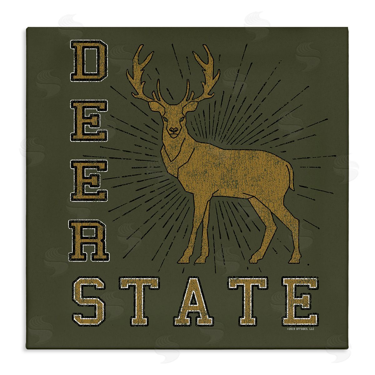 Spirit Animals/Life Is High Vintage Deer State Canvas Wall Art Print