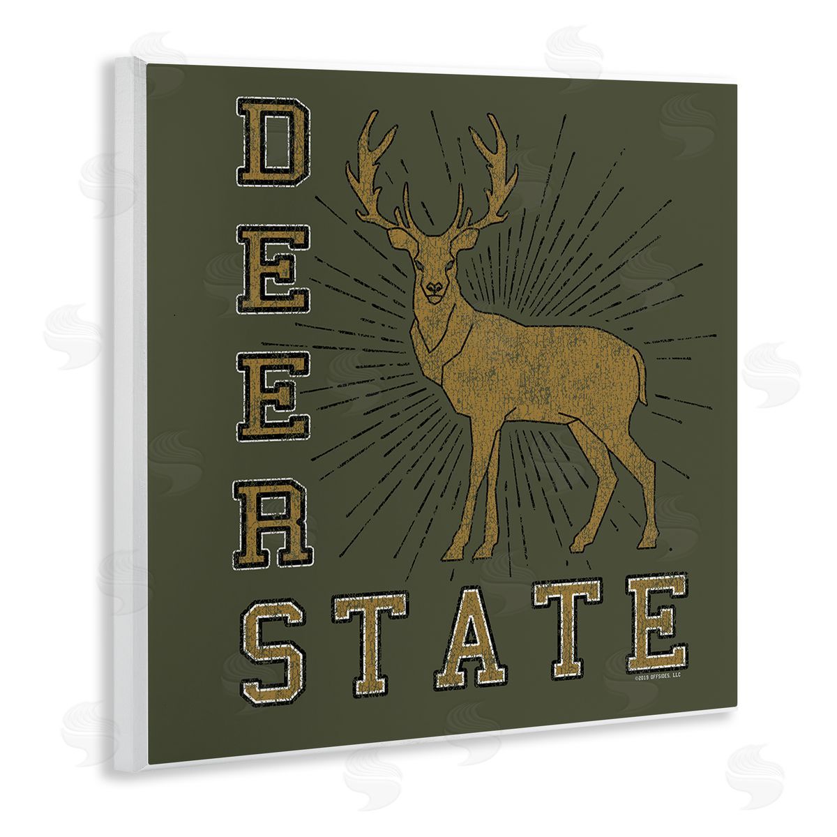 Spirit Animals/Life Is High Vintage Deer State Wooden Wall Plaque Art Print