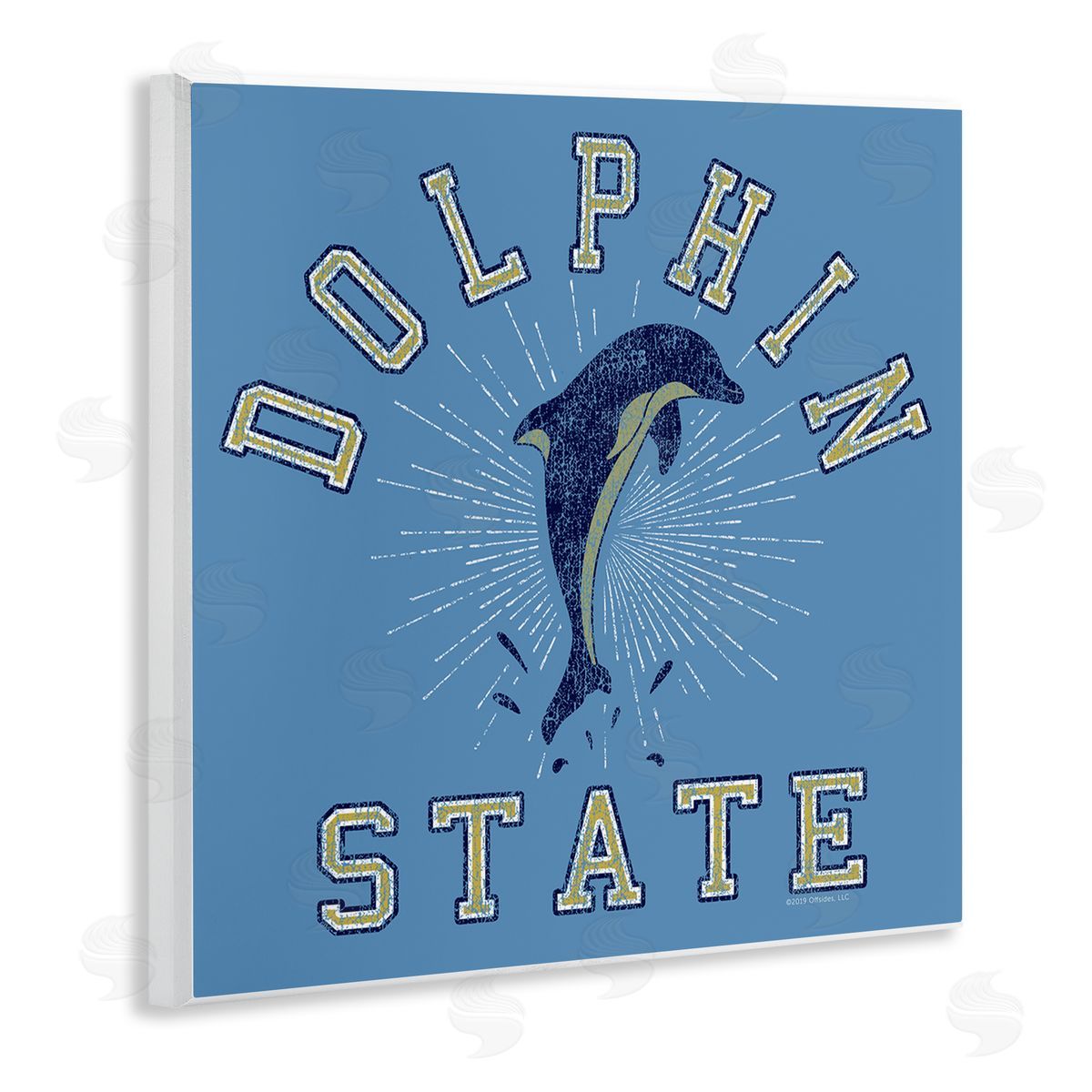 Spirit Animals/Life Is High Vintage Dolphin State Wooden Wall Plaque Art Print