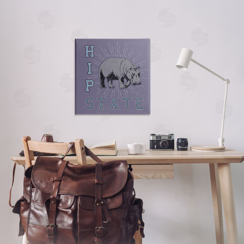 Spirit Animals/Life Is High Vintage Hippo State Canvas Wall Art Print in Room
