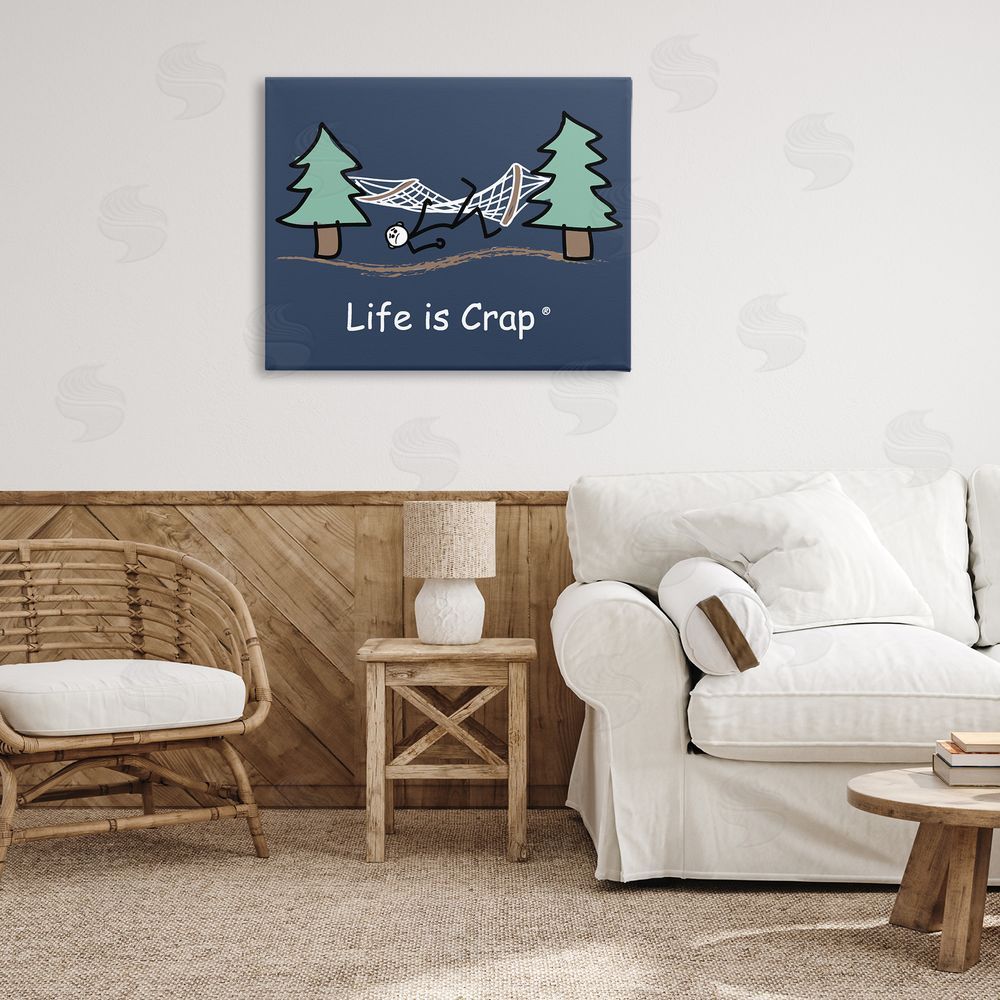 LIC Life Is Crap Hammock Canvas Wall Art Print in Room
