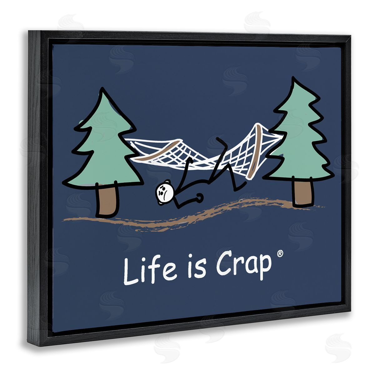 LIC Life Is Crap Hammock Black Floating Frame Canvas Wall Art Print