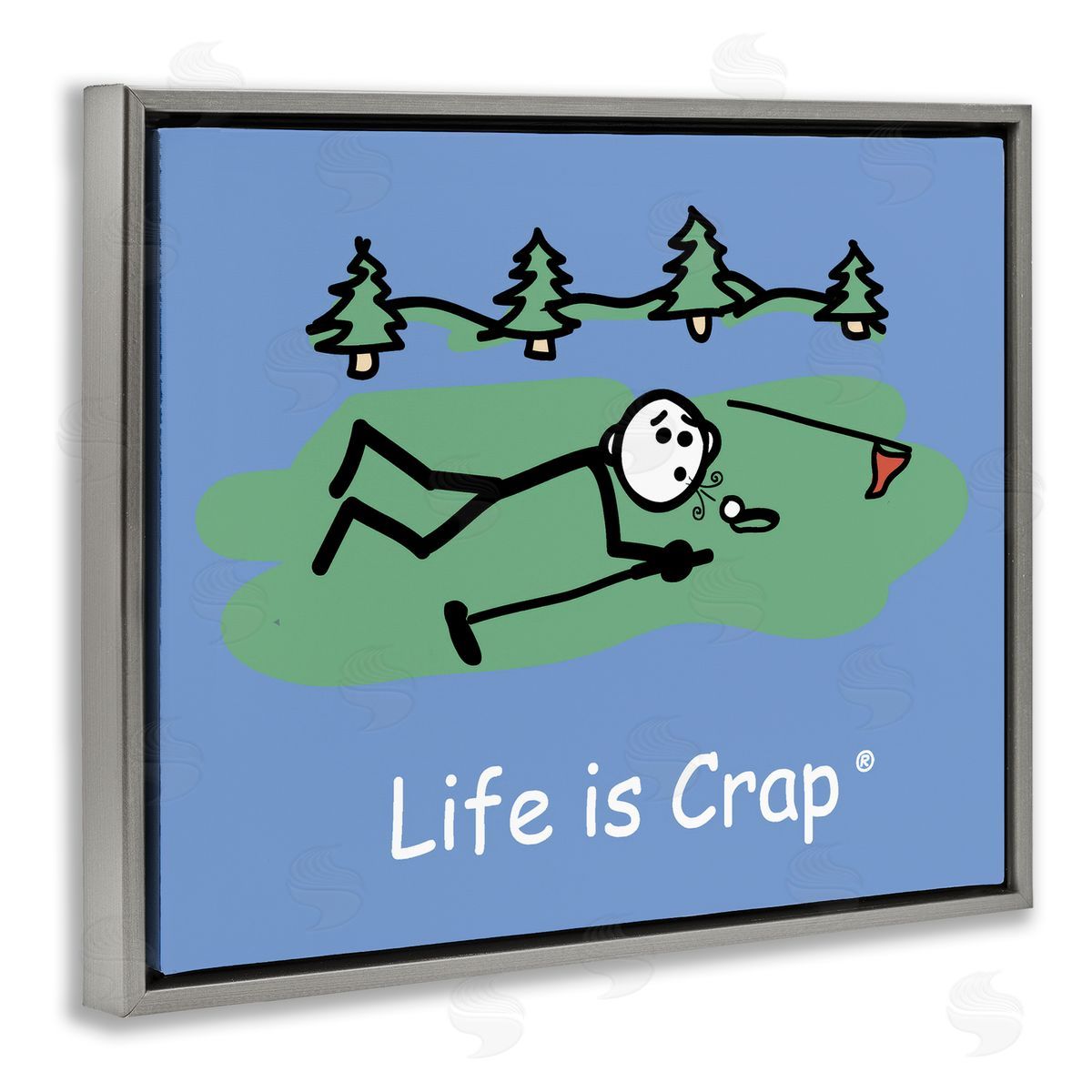 LIC Funny Golf Blow Gray Floating Frame Canvas Wall Art Print