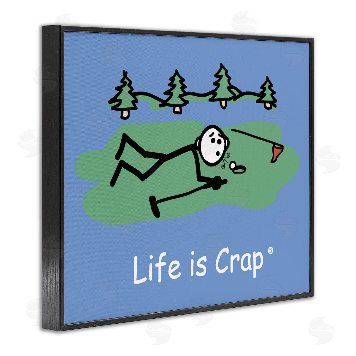 LIC Funny Golf Blow Black Framed Giclee Wall Art Print