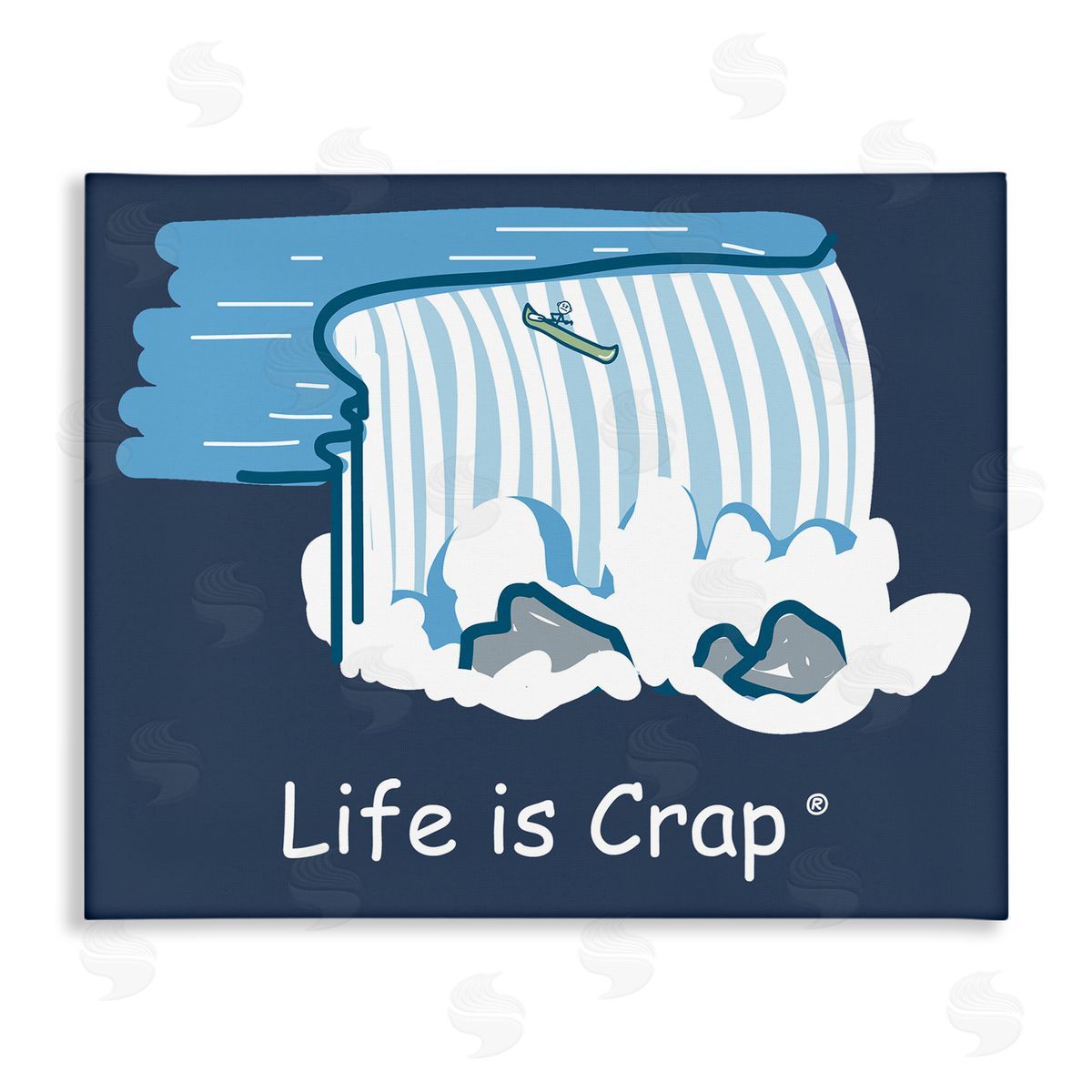 LIC Funny Canoe Falls Canvas Wall Art Print