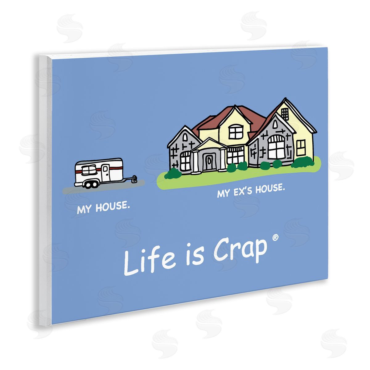 LIC Funny My House Wooden Wall Plaque Art Print