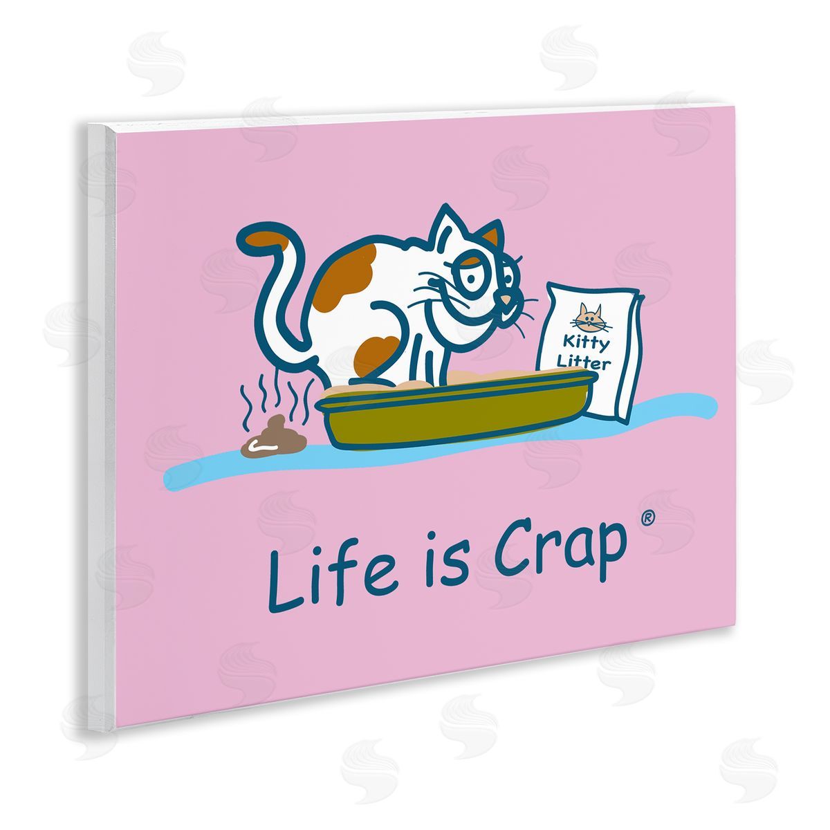 LIC Kitty Litter Funny Wooden Wall Plaque Art Print