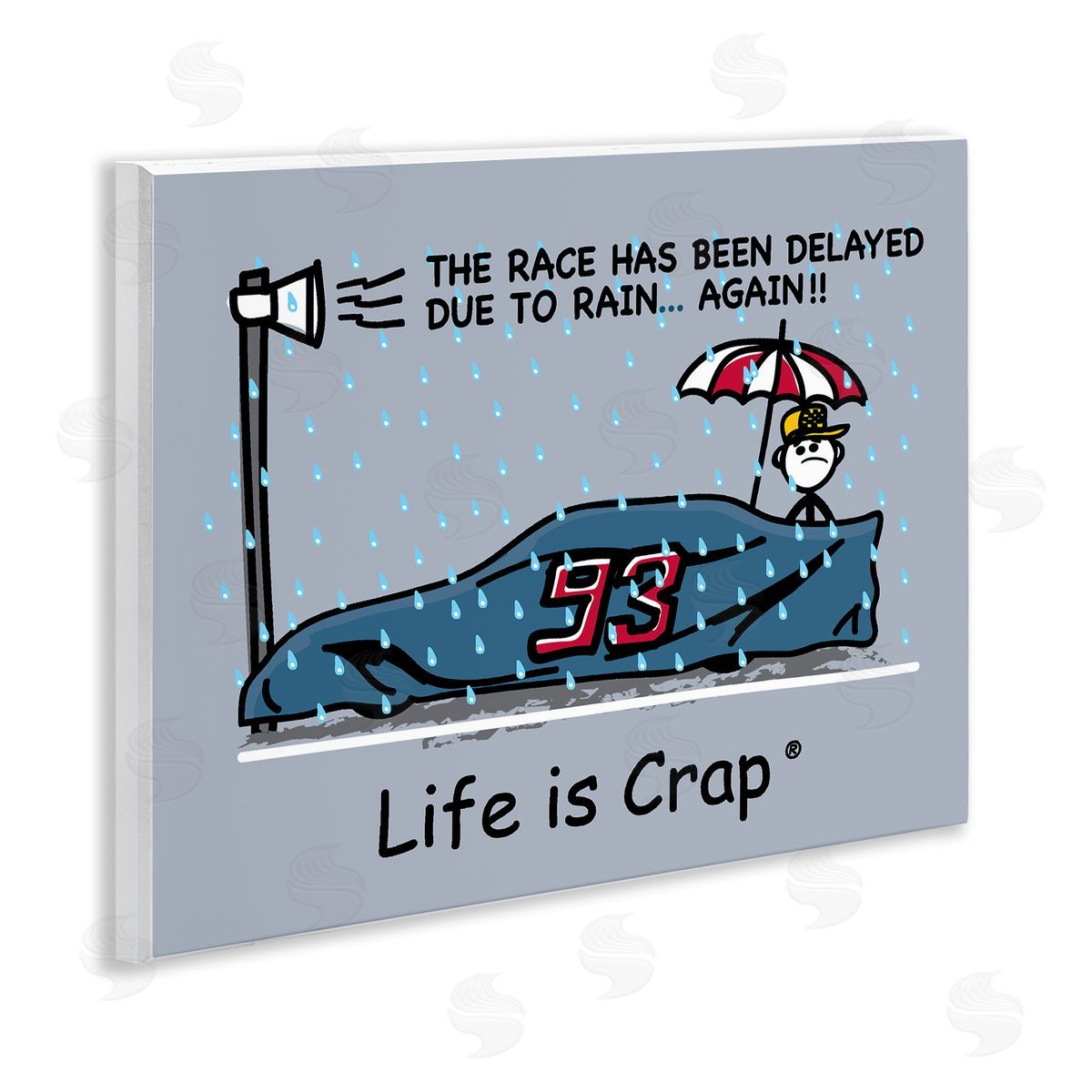 LIC Rain Delayed Race Wooden Wall Plaque Art Print