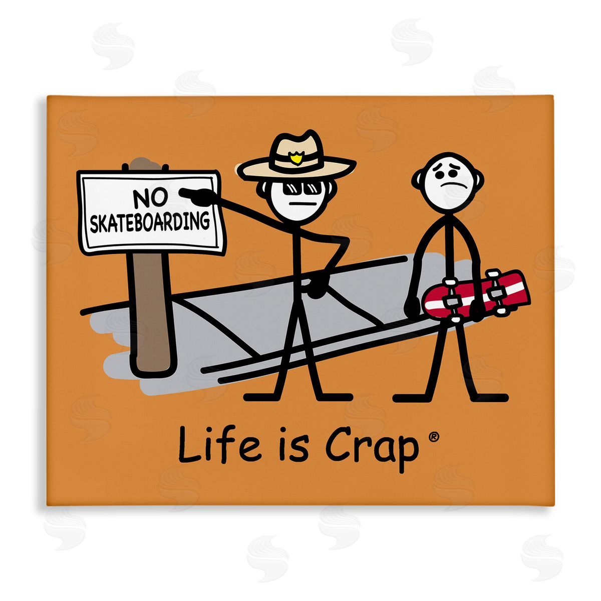 LIC No Skateboarding Sign Canvas Wall Art Print