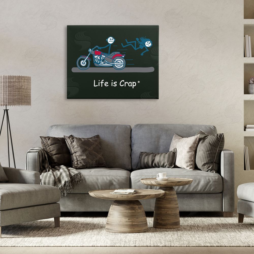 LIC Funny Motorcycle Babe Canvas Wall Art Print in Room