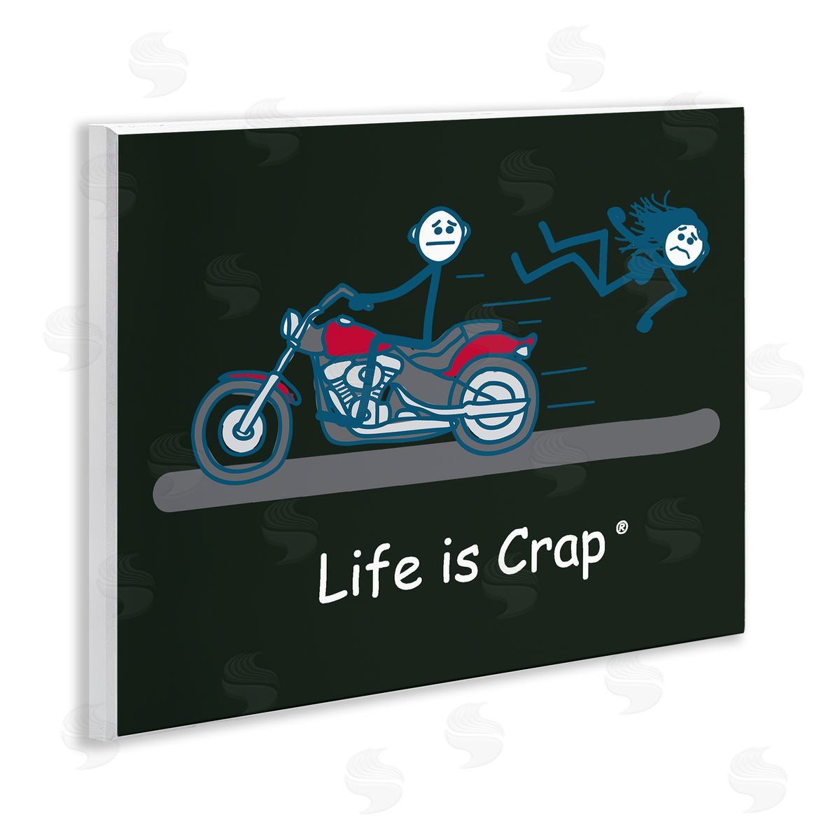 LIC Funny Motorcycle Babe Wooden Wall Plaque Art Print