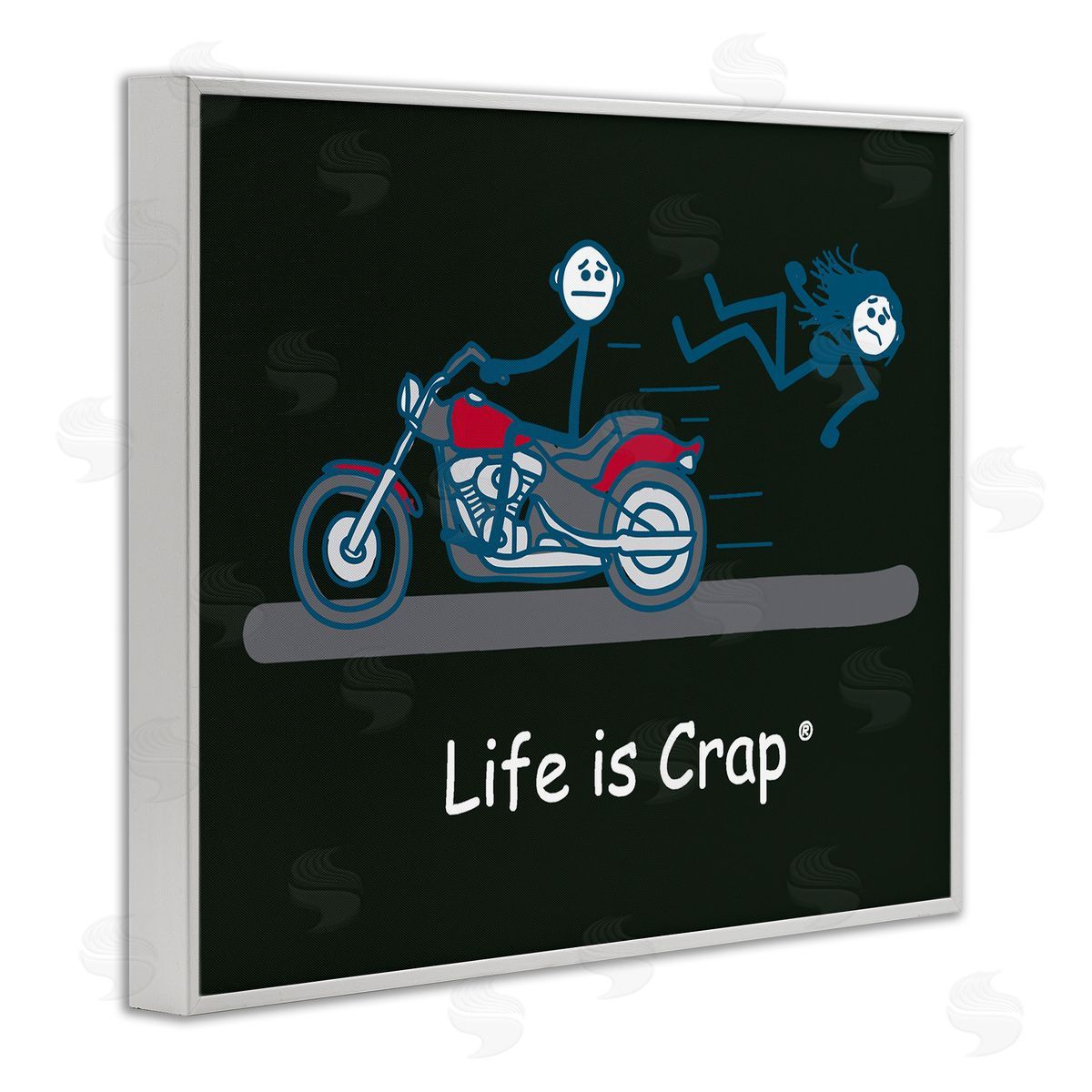 LIC Funny Motorcycle Babe White Framed Giclee Wall Art Print