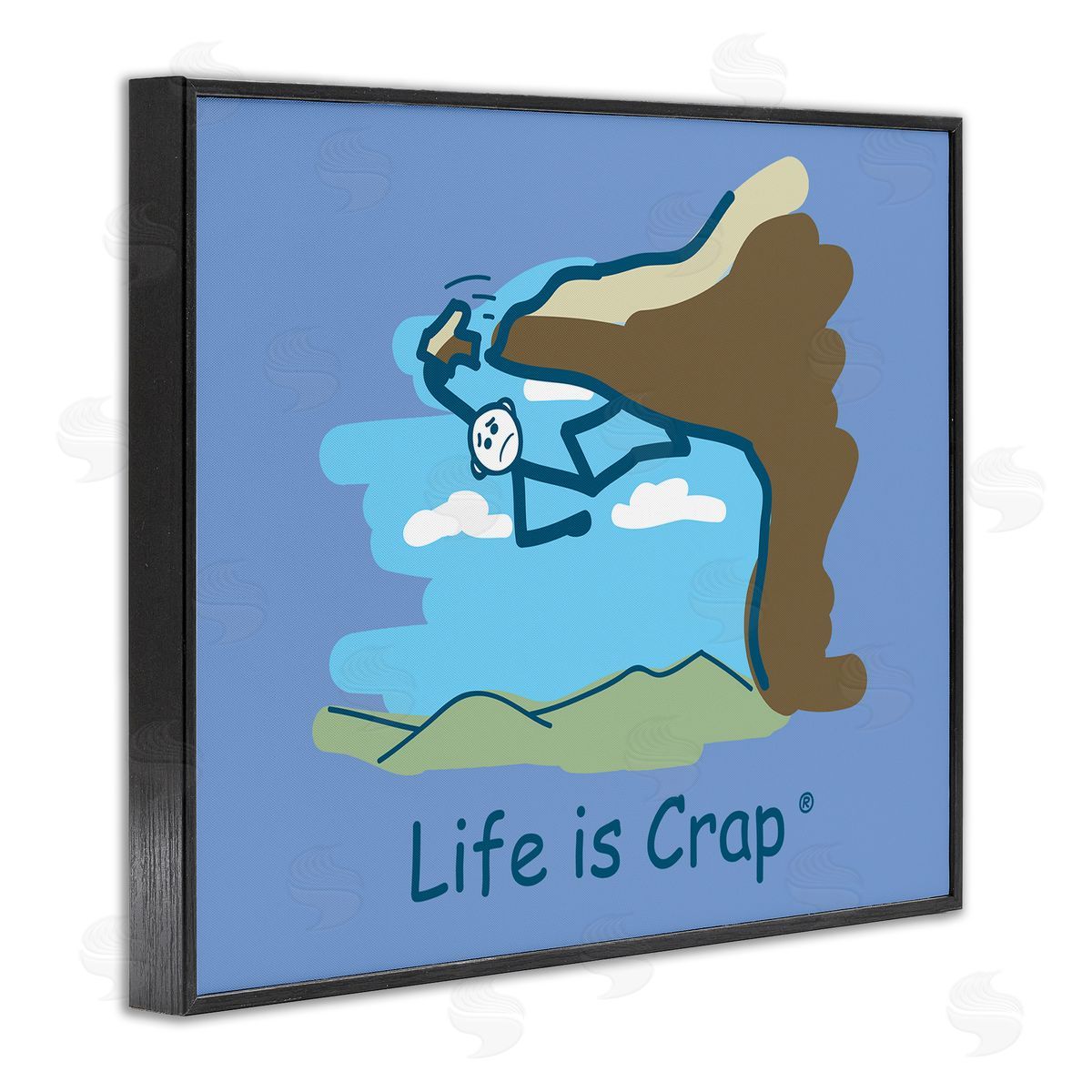 LIC Falling Rock Climber Black Framed Giclee Wall Art Print