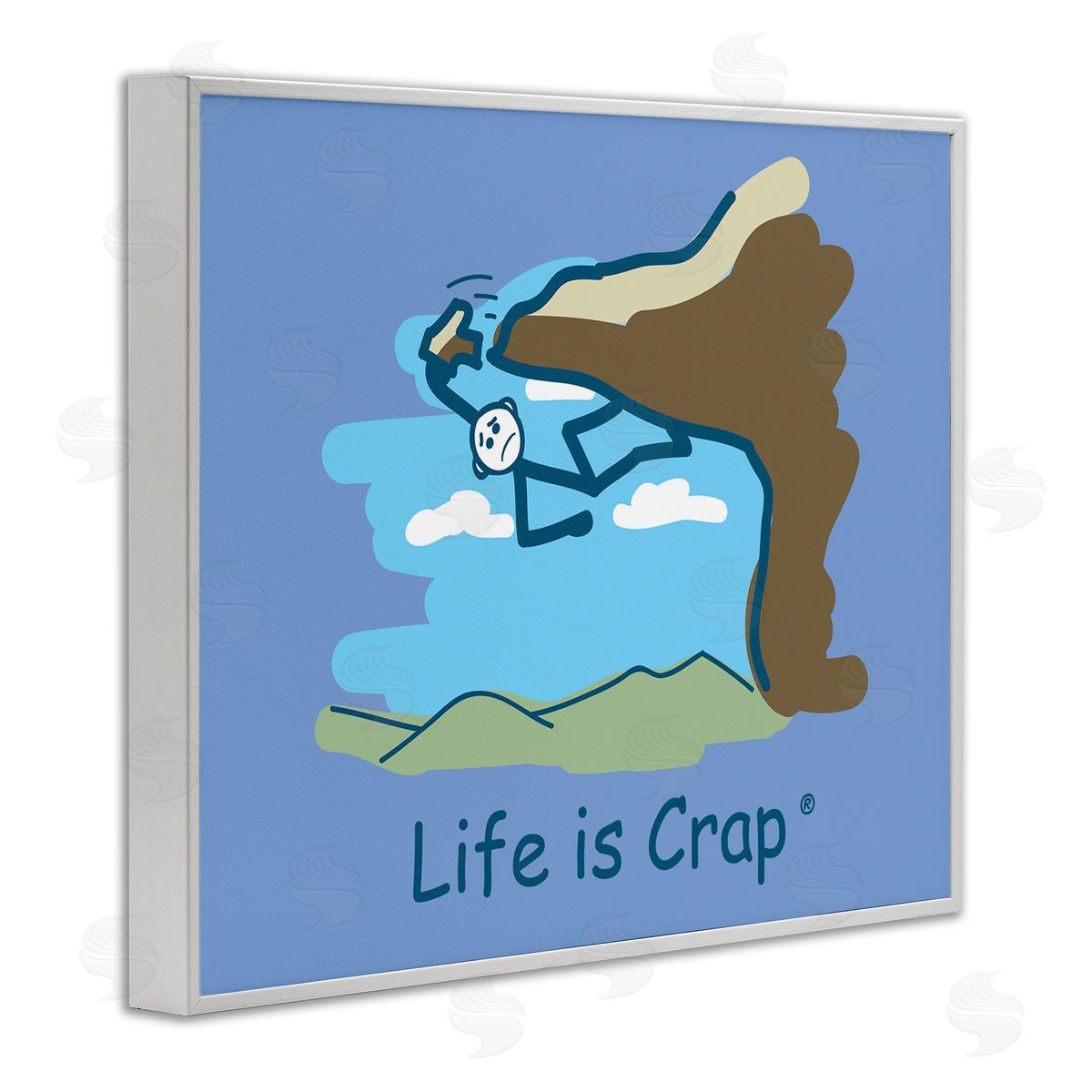 LIC Falling Rock Climber White Framed Giclee Wall Art Print