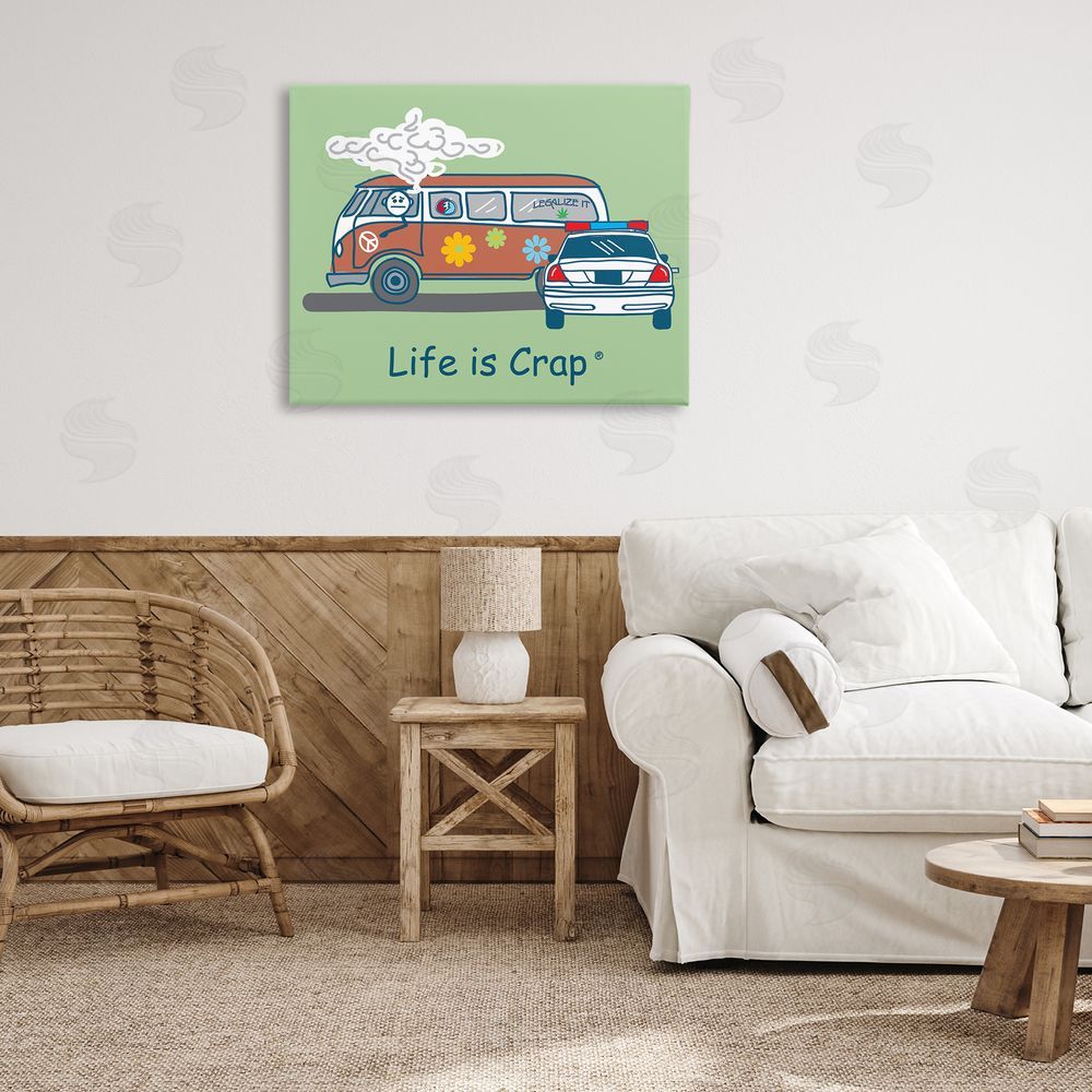 LIC Caught Van Smoking Canvas Wall Art Print in Room