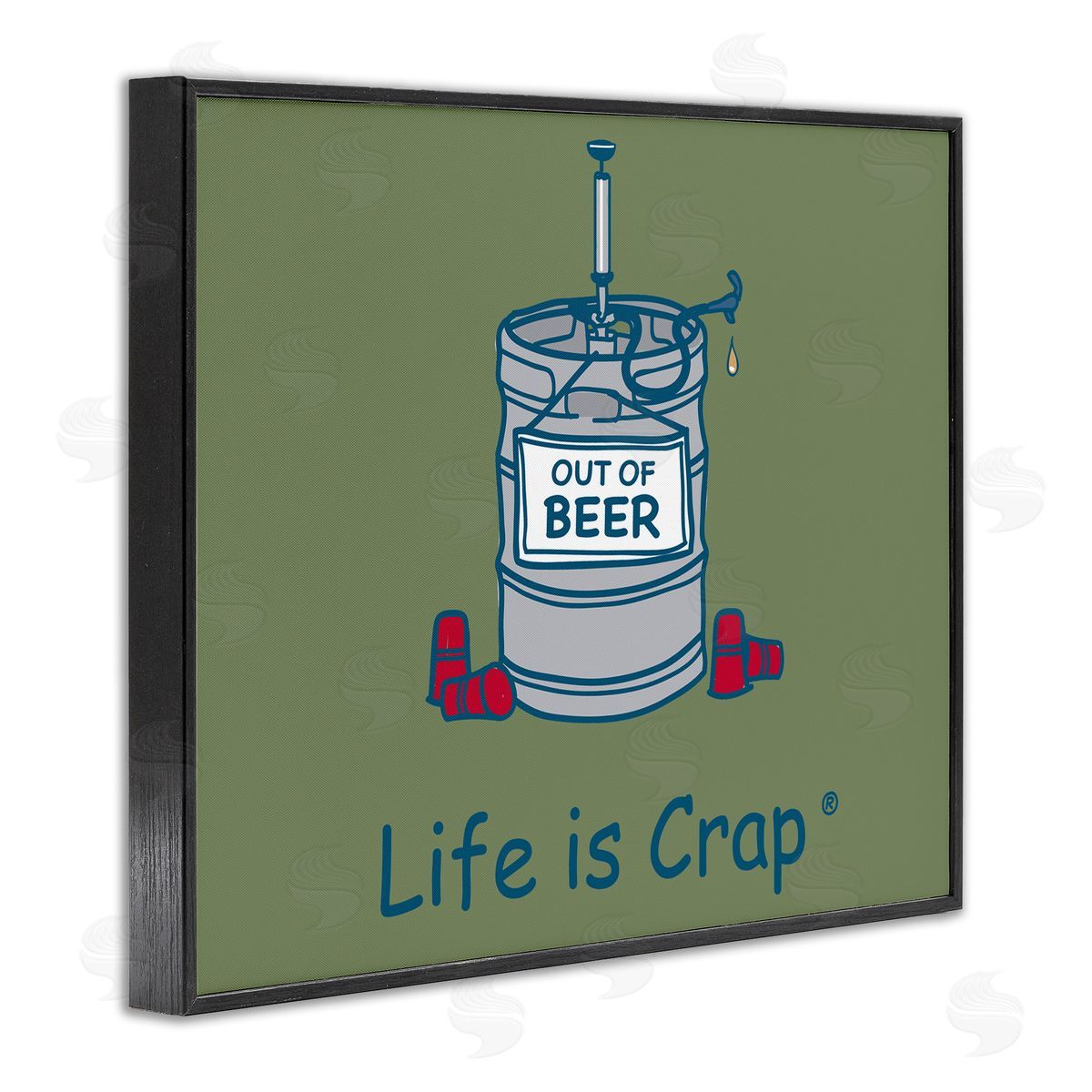 LIC Funny Empty Beer Keg Black Framed Giclee Wall Art Print