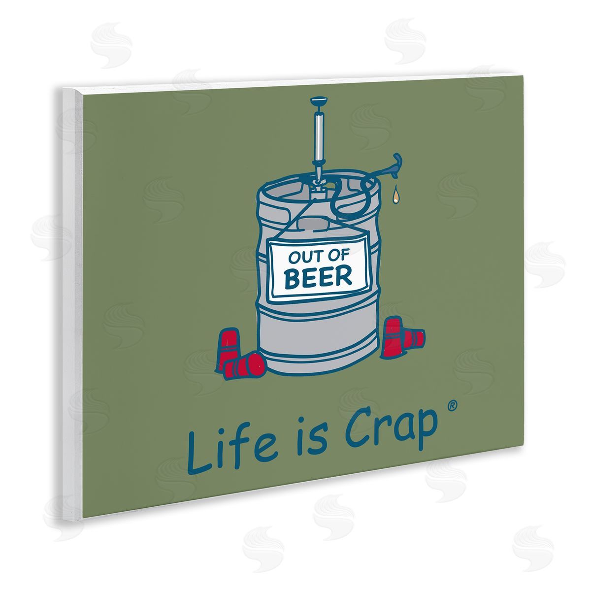 LIC Funny Empty Beer Keg Wooden Wall Plaque Art Print