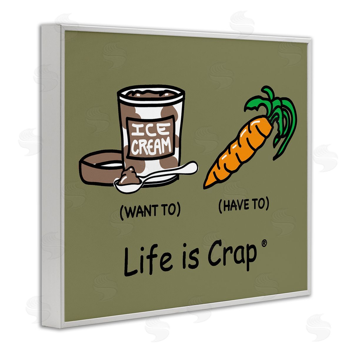 LIC Funny Diet Comparison White Framed Giclee Wall Art Print