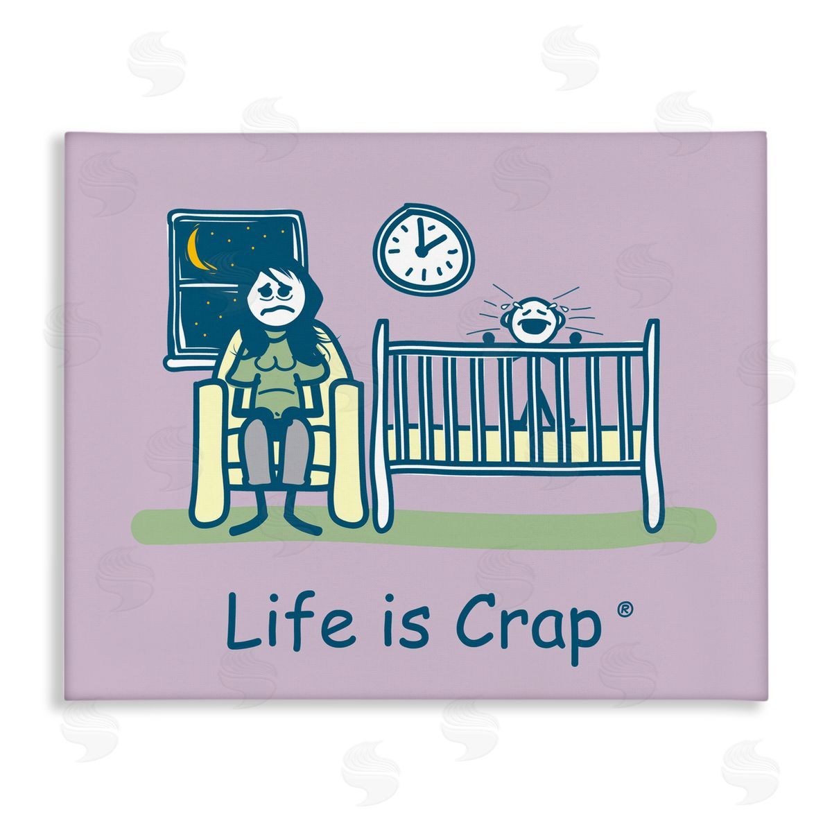 LIC Awake with Crying Baby Canvas Wall Art Print