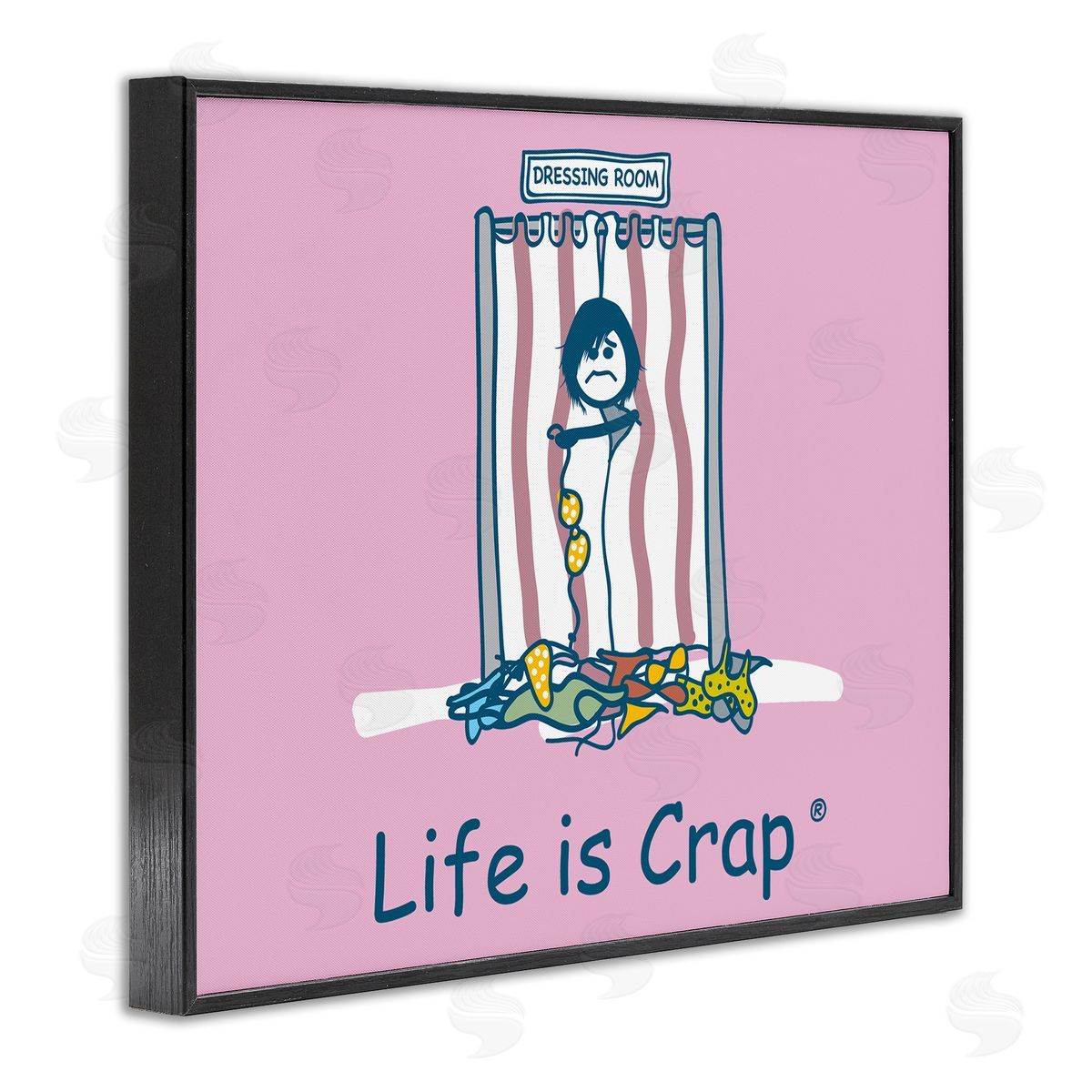 LIC Swimsuit Dressing Room Black Framed Giclee Wall Art Print
