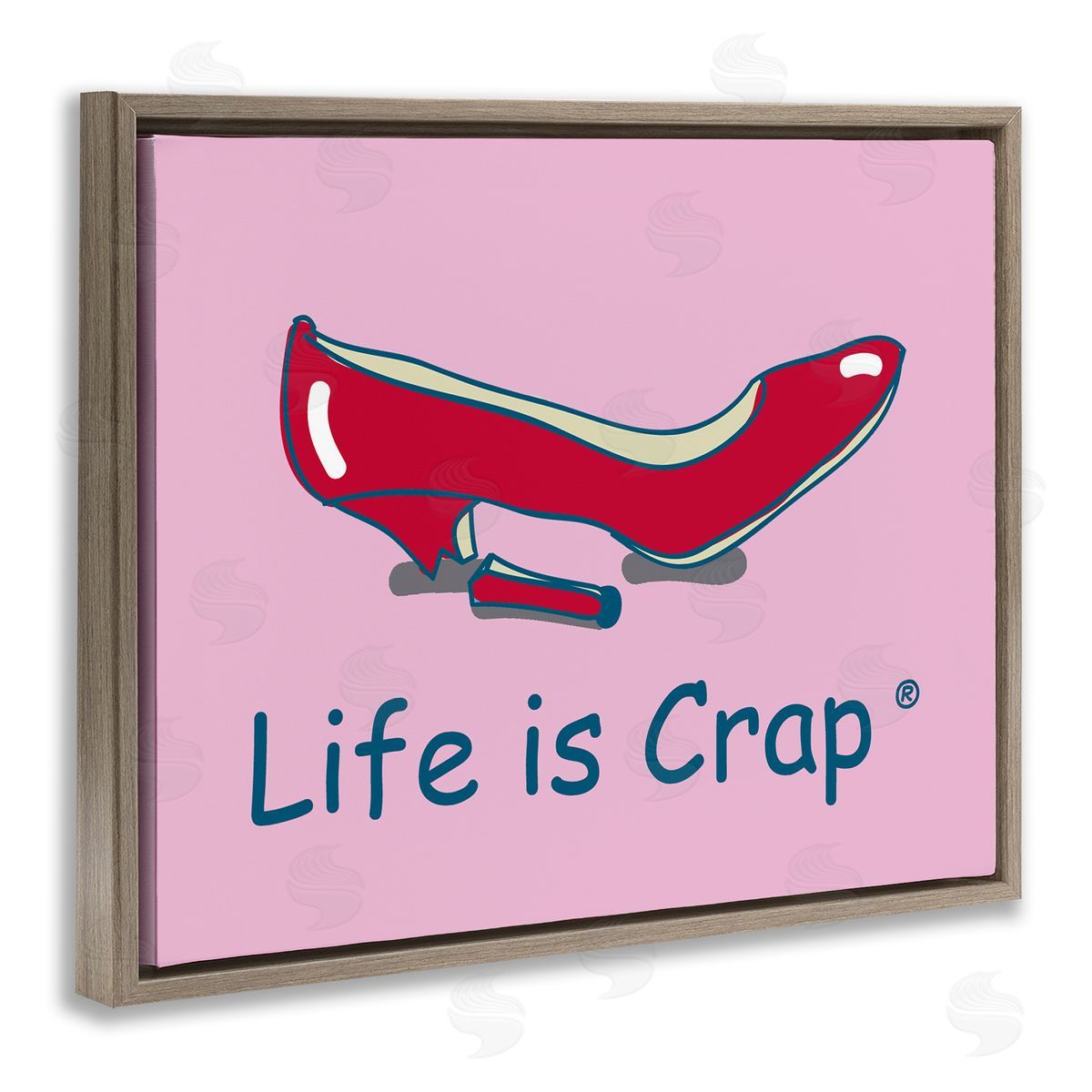 LIC Broken High Heel Brown Floating Frame Canvas Wall Art Print