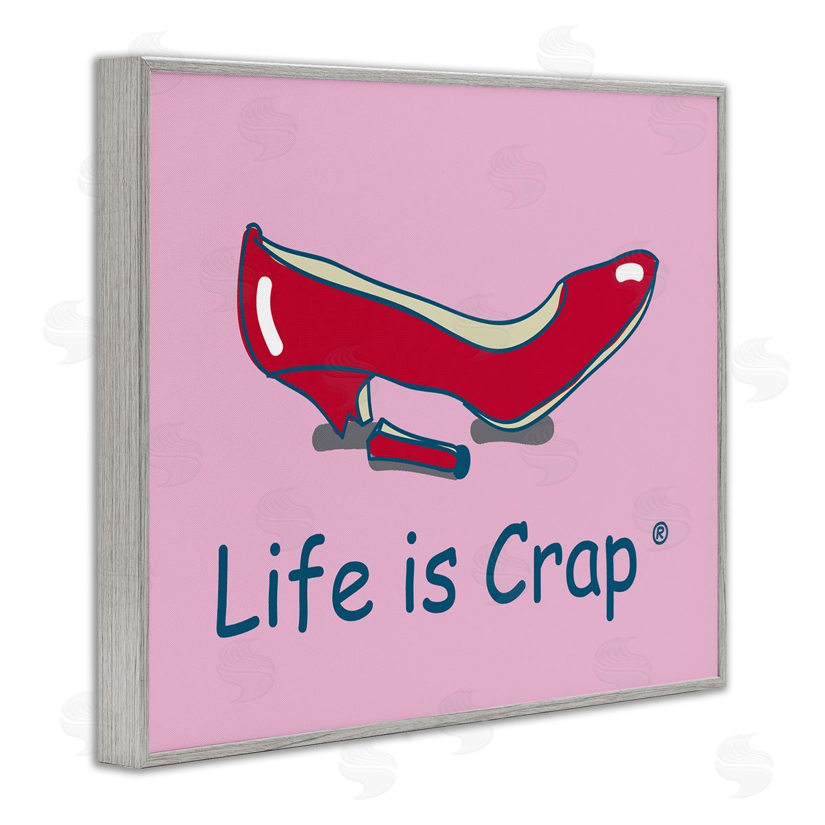 LIC Broken High Heel Gray Framed Giclee Wall Art Print