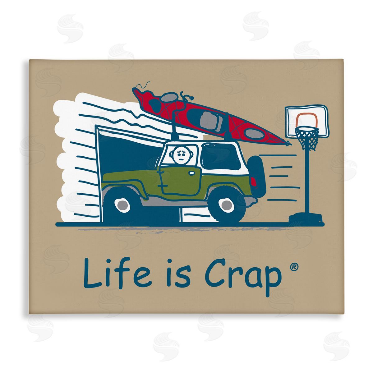 LIC Kayak and Garage Canvas Wall Art Print