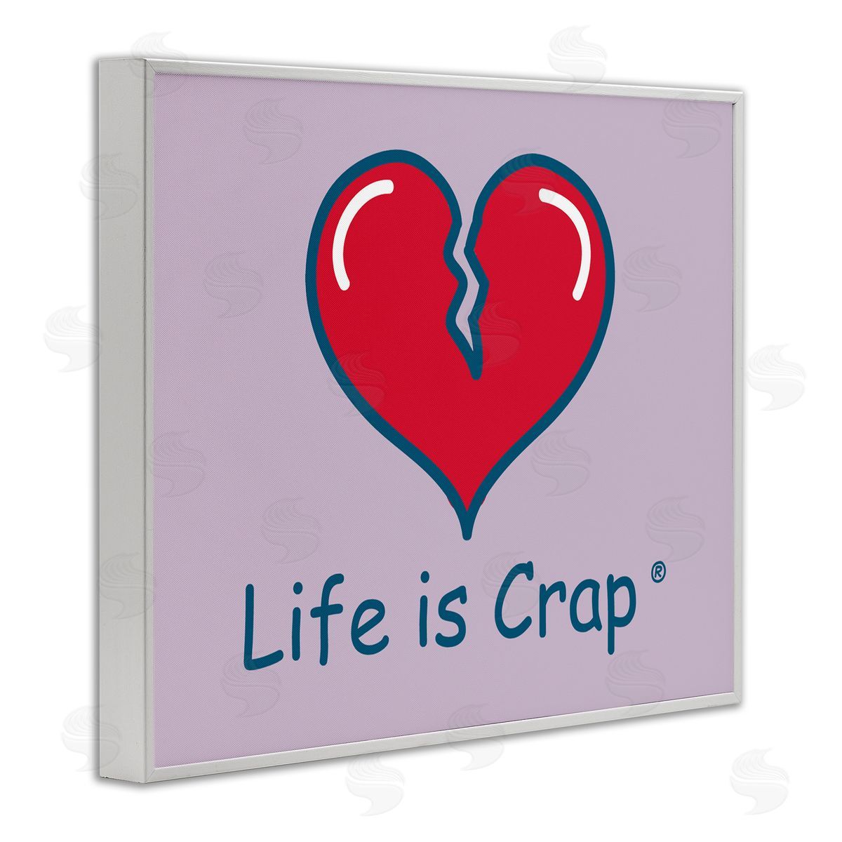LIC Life Is Crap Heartbreak White Framed Giclee Wall Art Print