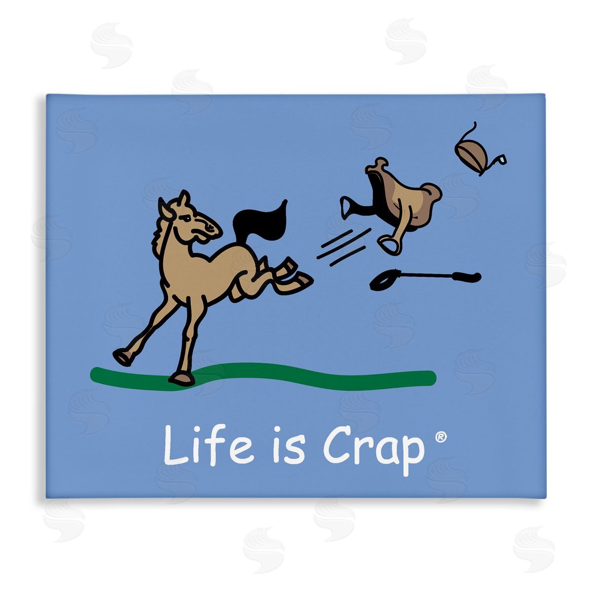 LIC Horse Kicking Saddle Canvas Wall Art Print