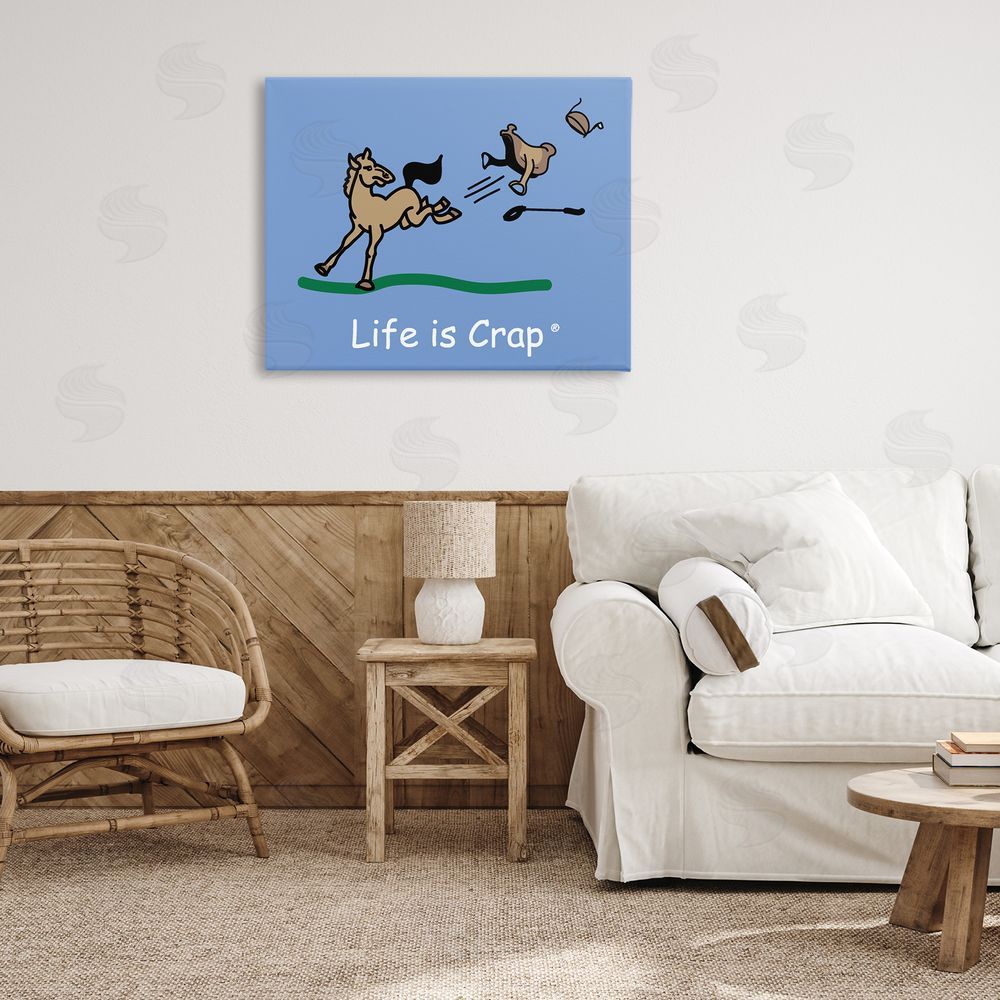 LIC Horse Kicking Saddle Canvas Wall Art Print in Room