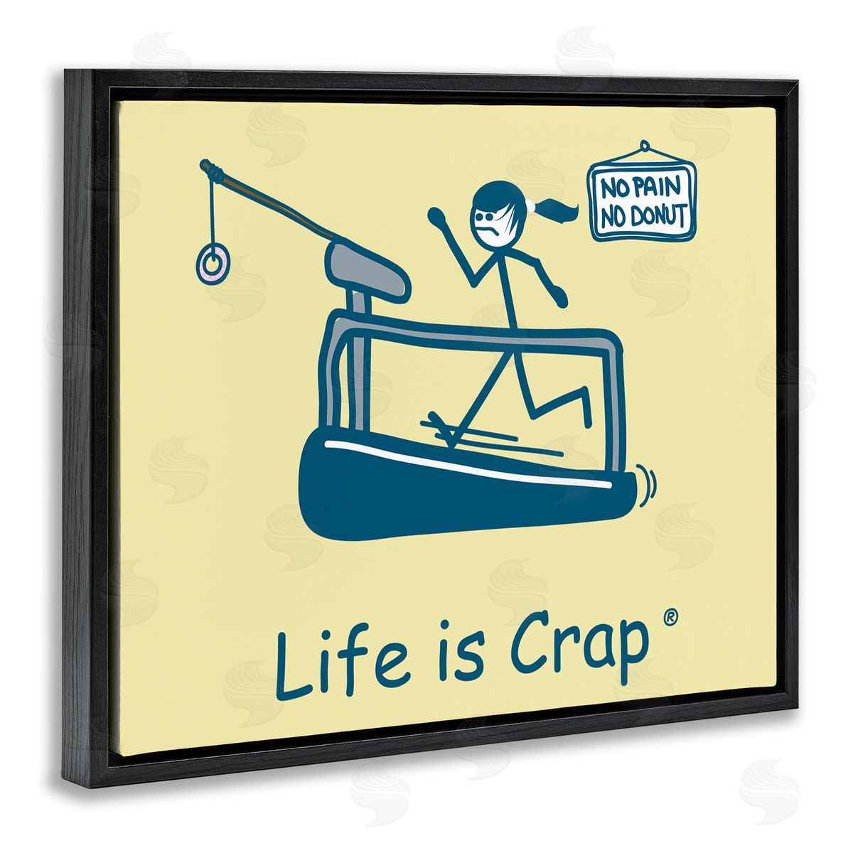 LIC No Pain or Donut Black Floating Frame Canvas Wall Art Print