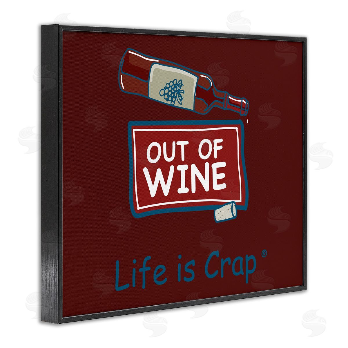 LIC Out Of Wine Bottle Black Framed Giclee Wall Art Print