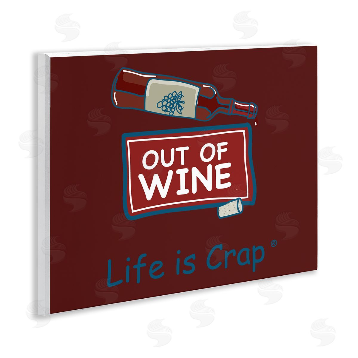 LIC Out Of Wine Bottle Wooden Wall Plaque Art Print