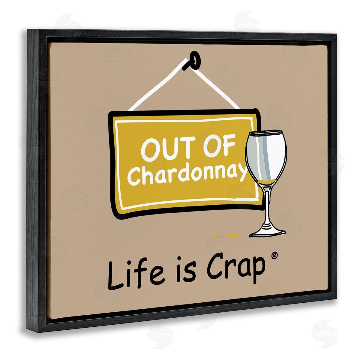 LIC Out Of Chardonnay Black Floating Frame Canvas Wall Art Print