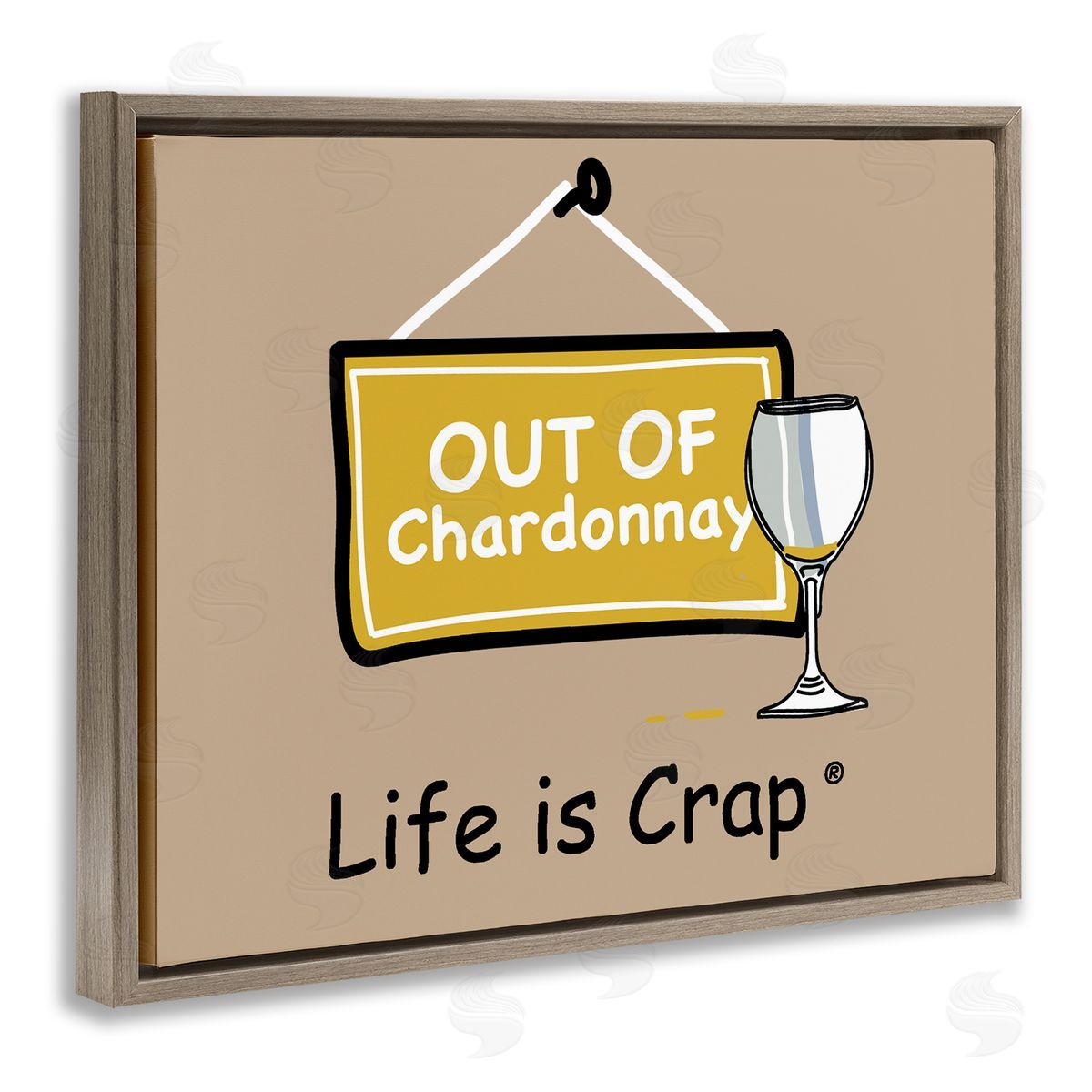 LIC Out Of Chardonnay Brown Floating Frame Canvas Wall Art Print